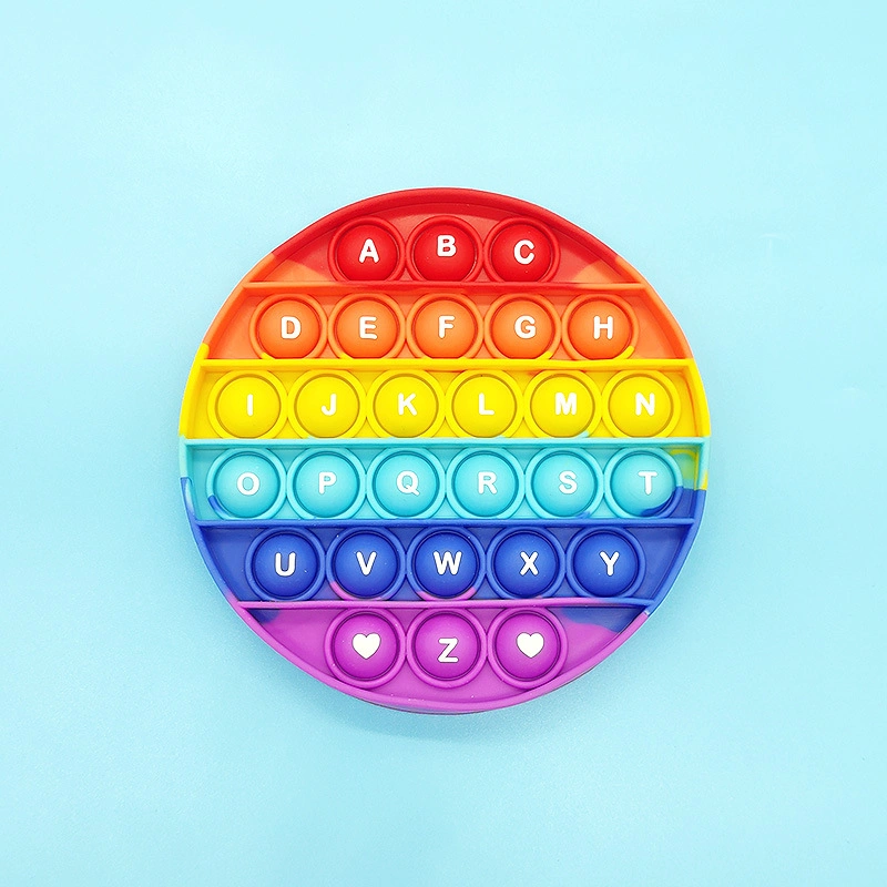 20cm Silicone Letter Number Rainbow Large Push Poping Bubble Fidget Sensory Toy Jumbo Big Table Game Board Light Stress Msxf Pop It Board Game