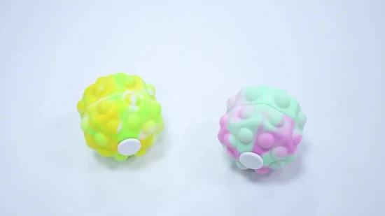 스트레스 릴리프 손가락 끝 회 전자 아마존 뜨거운 판매 실리콘 팝 장난감 다채로운 LED 팔각형 3D Fidget 공